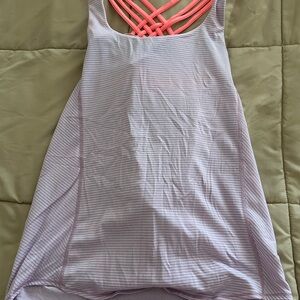 Lululemon Athletica Pink and White Backless Tank Top